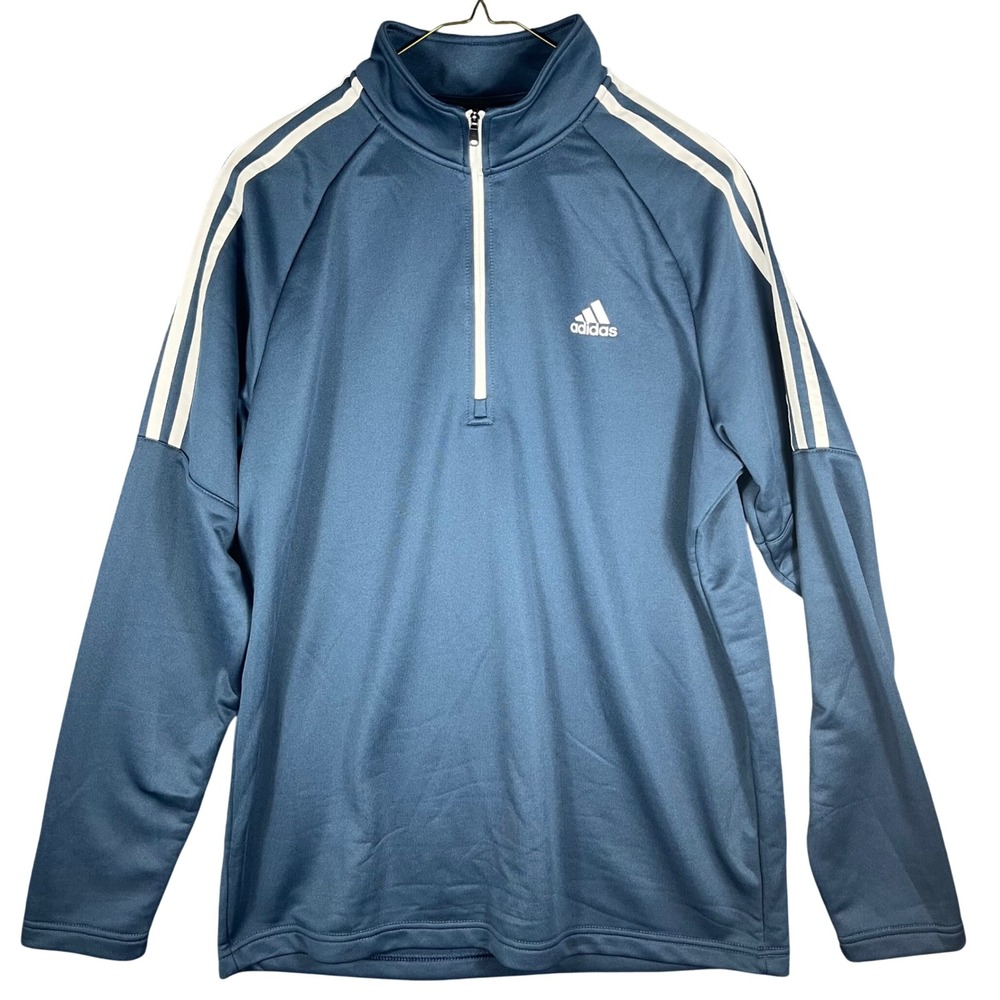 Adidas Golf Pullover Mens Medium Crew Navy French Terry 1/4 Zip‎ ADVS20R736 NEW